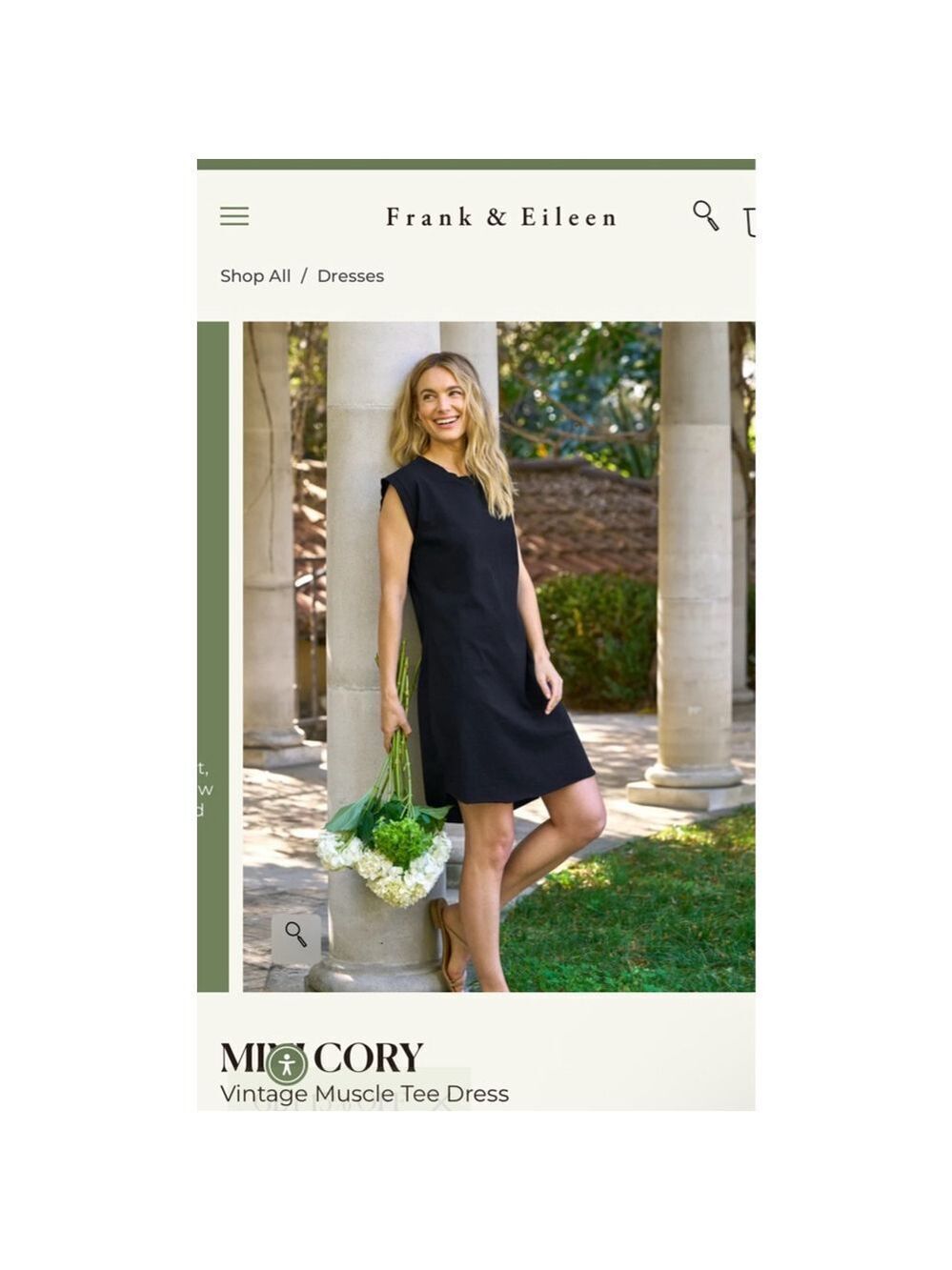 New Frank & Eileen Black Mini Cory Tee Dress XL